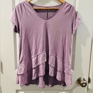 GreenTea Soft Purple Top with Ruffle